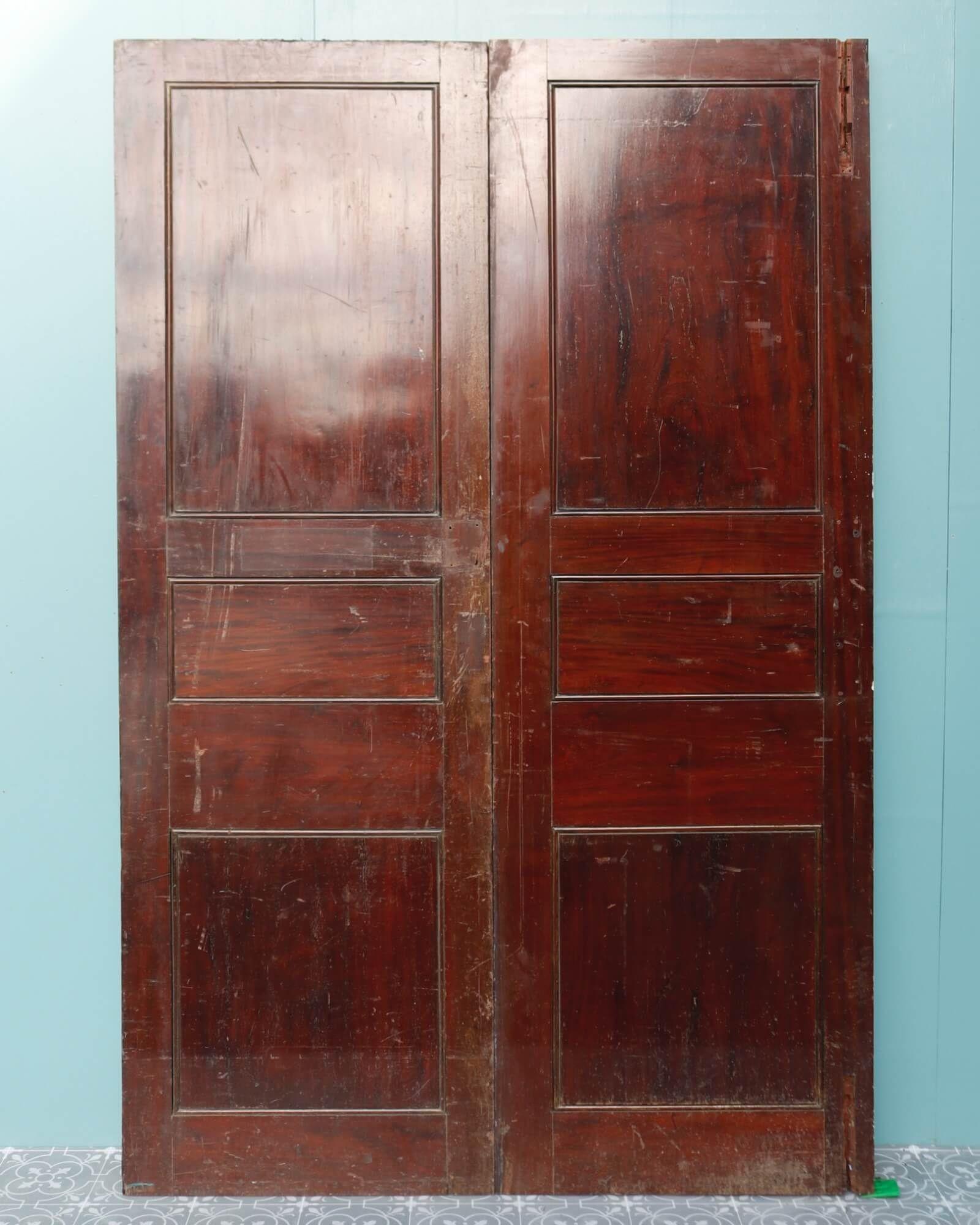 English Set of Victorian Mahogany Double Doors For Sale