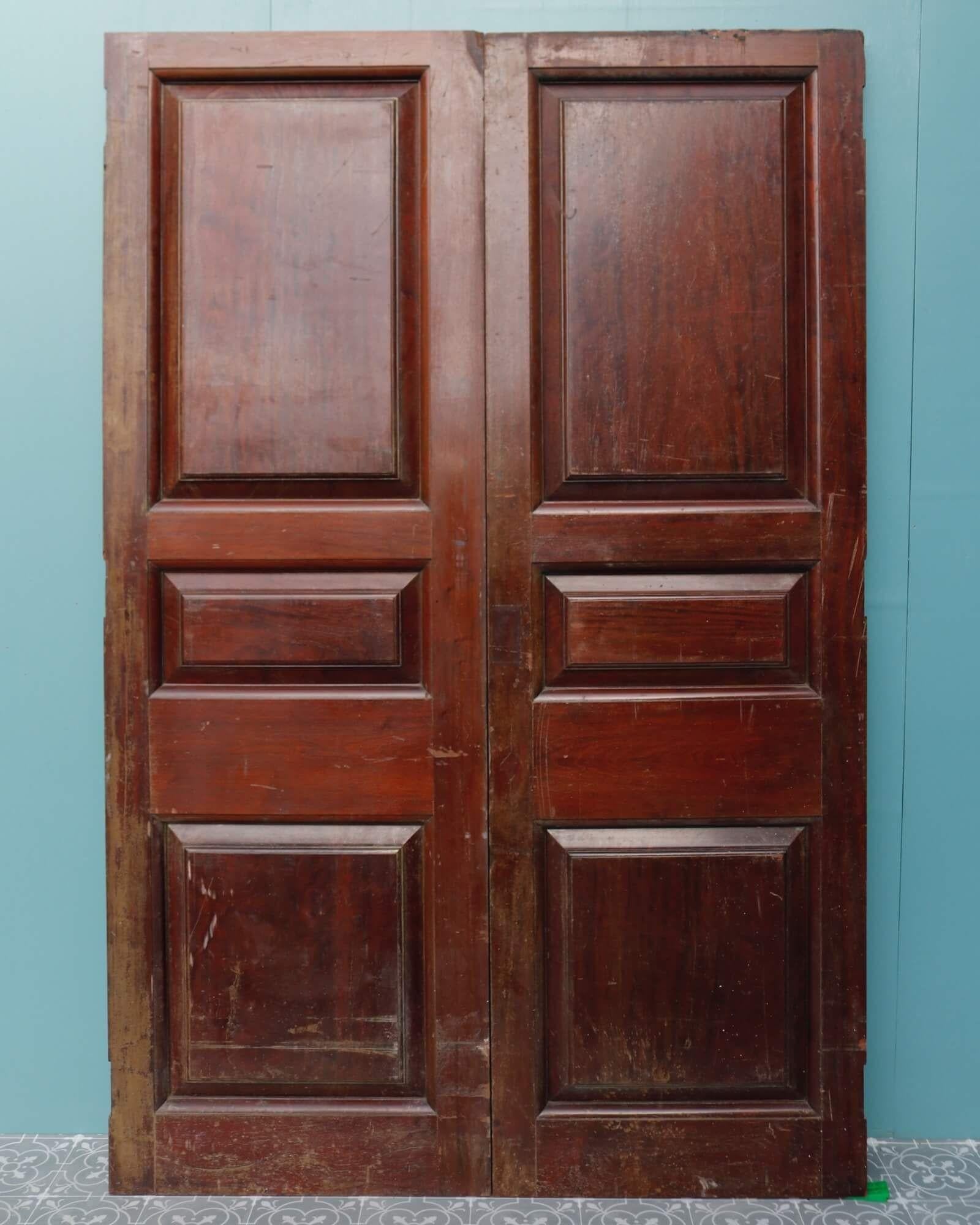 19th Century Set of Victorian Mahogany Double Doors For Sale