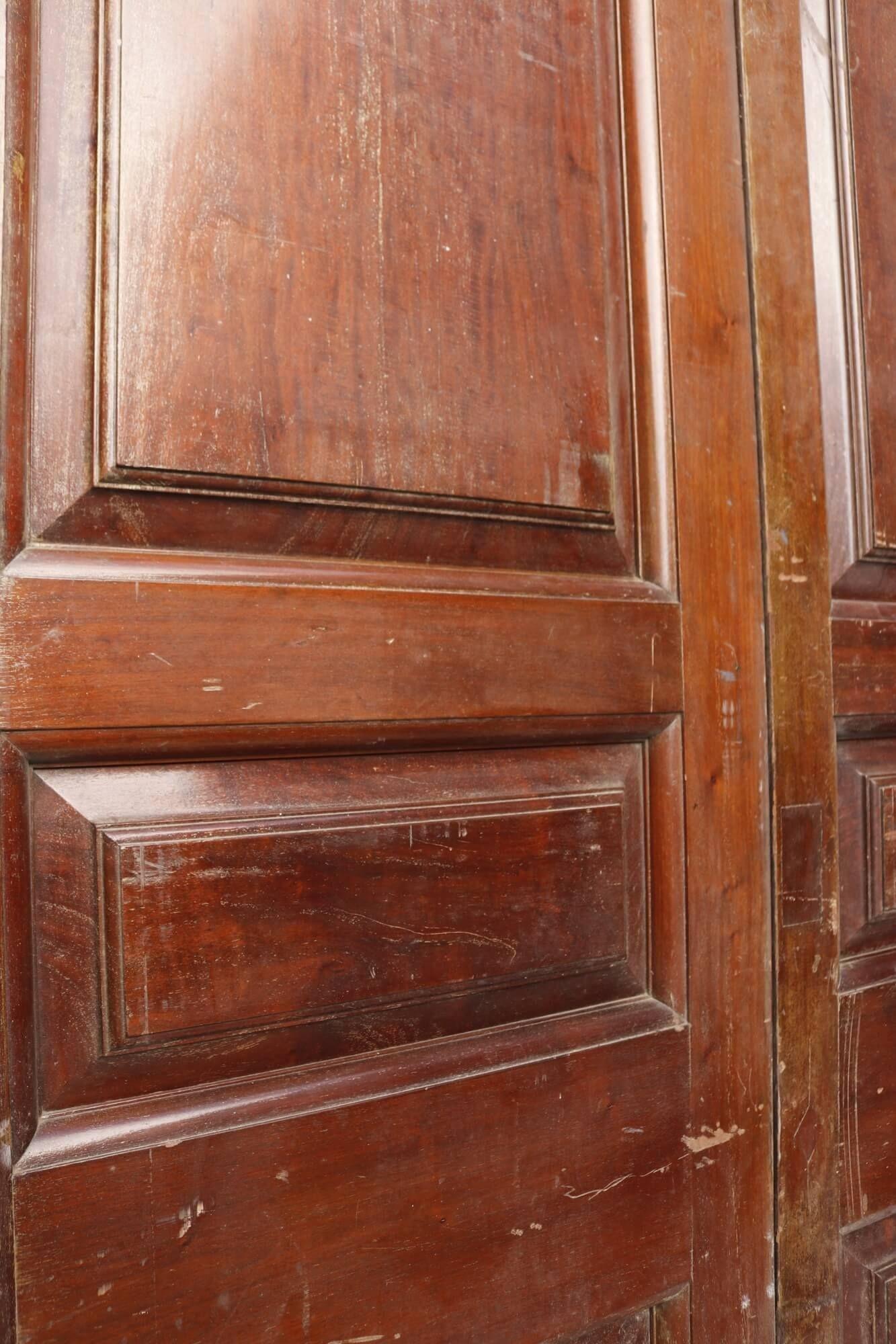 Wood Set of Victorian Mahogany Double Doors For Sale