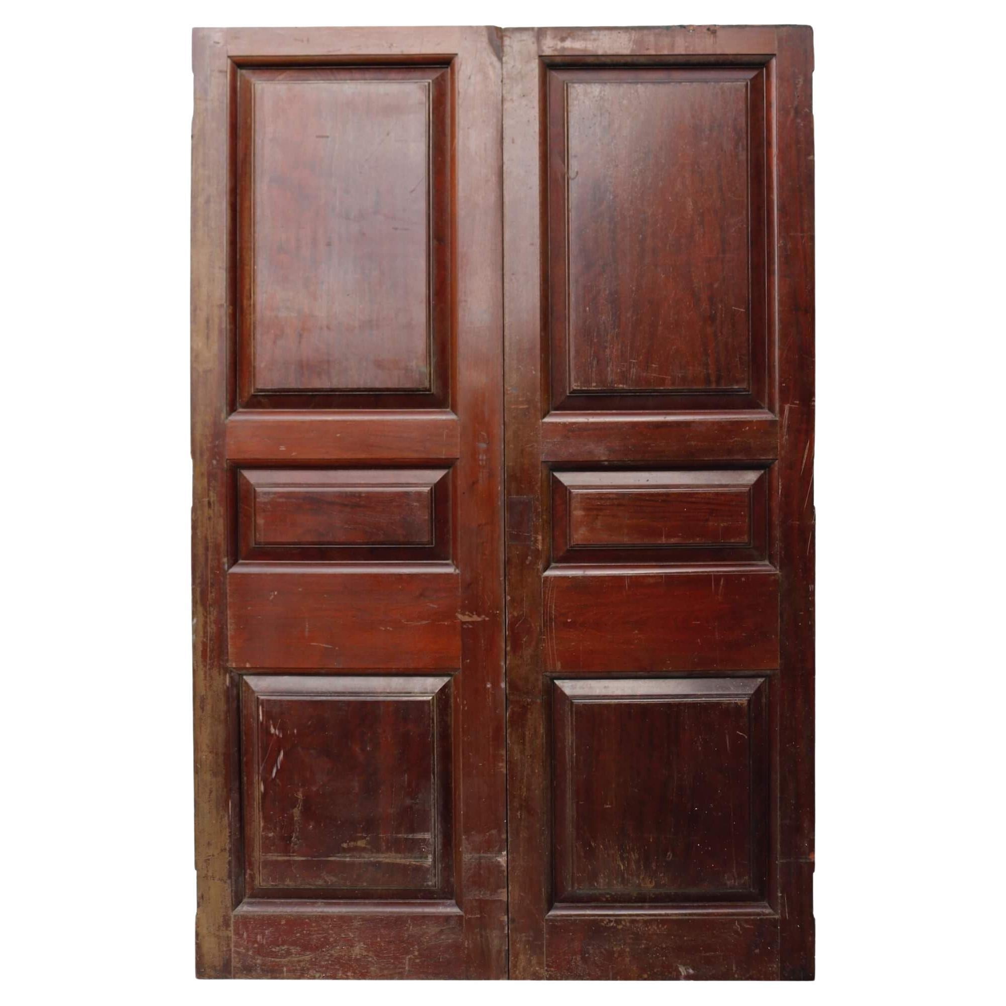 Set of Victorian Mahogany Double Doors For Sale