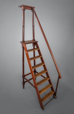 Set of Victorian Mahogany Library Steps