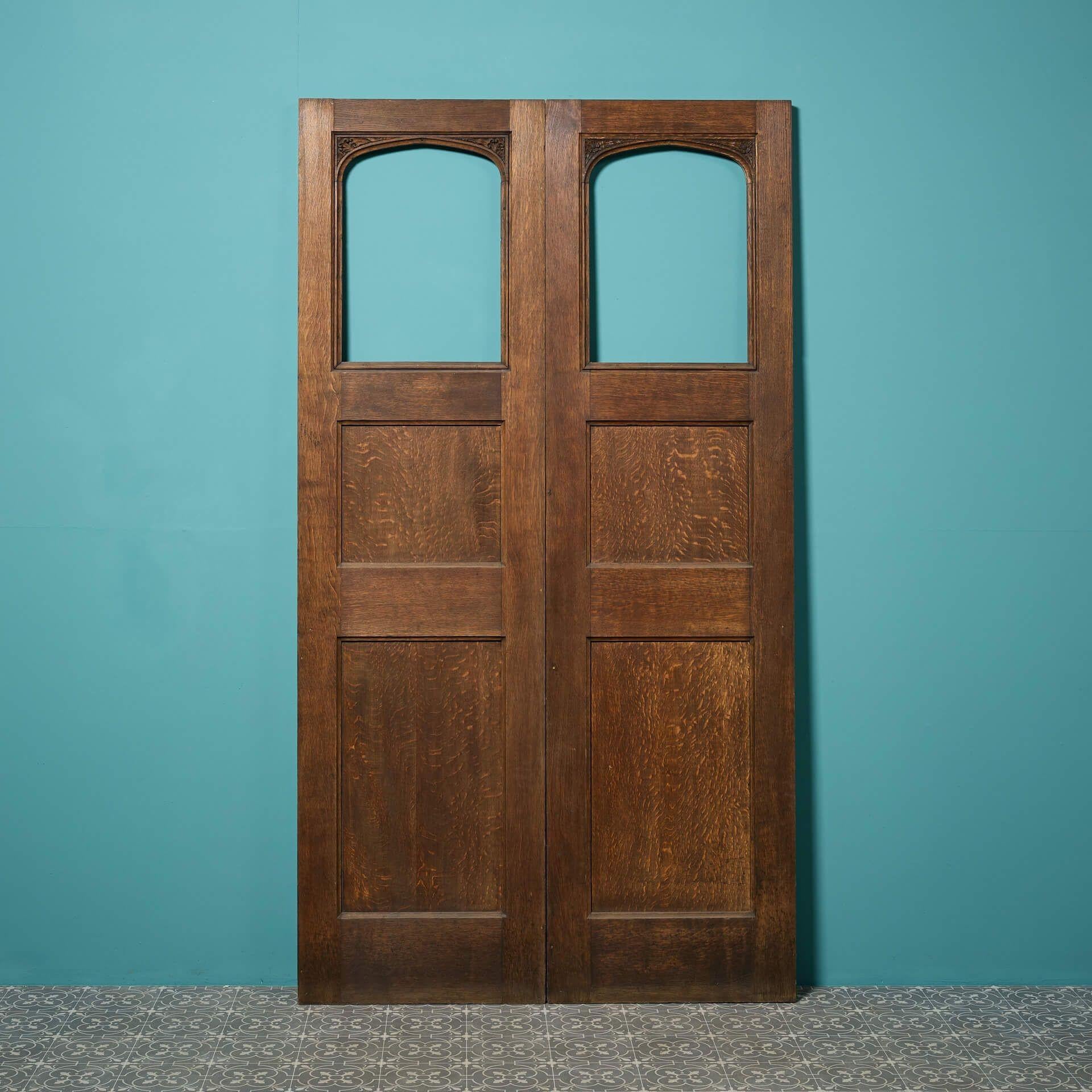 Set di porte vittoriane in Oak con vetro In condizioni discrete in vendita a Wormelow, Herefordshire