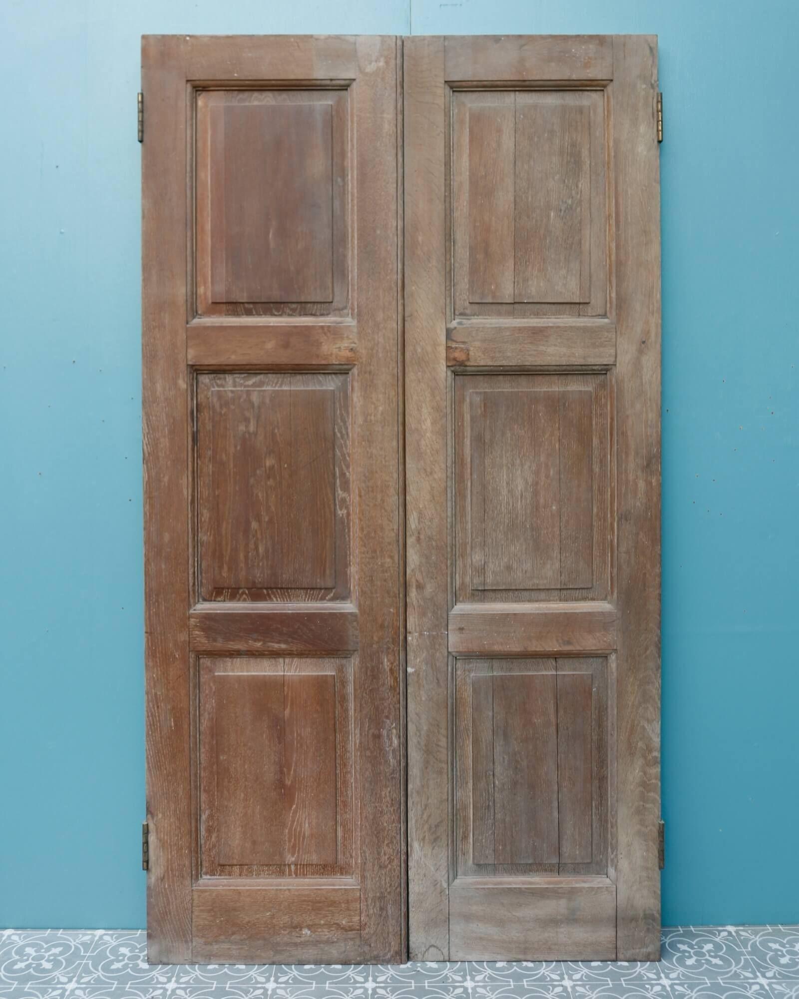 English Set of Victorian Oak Double Doors with Frame For Sale