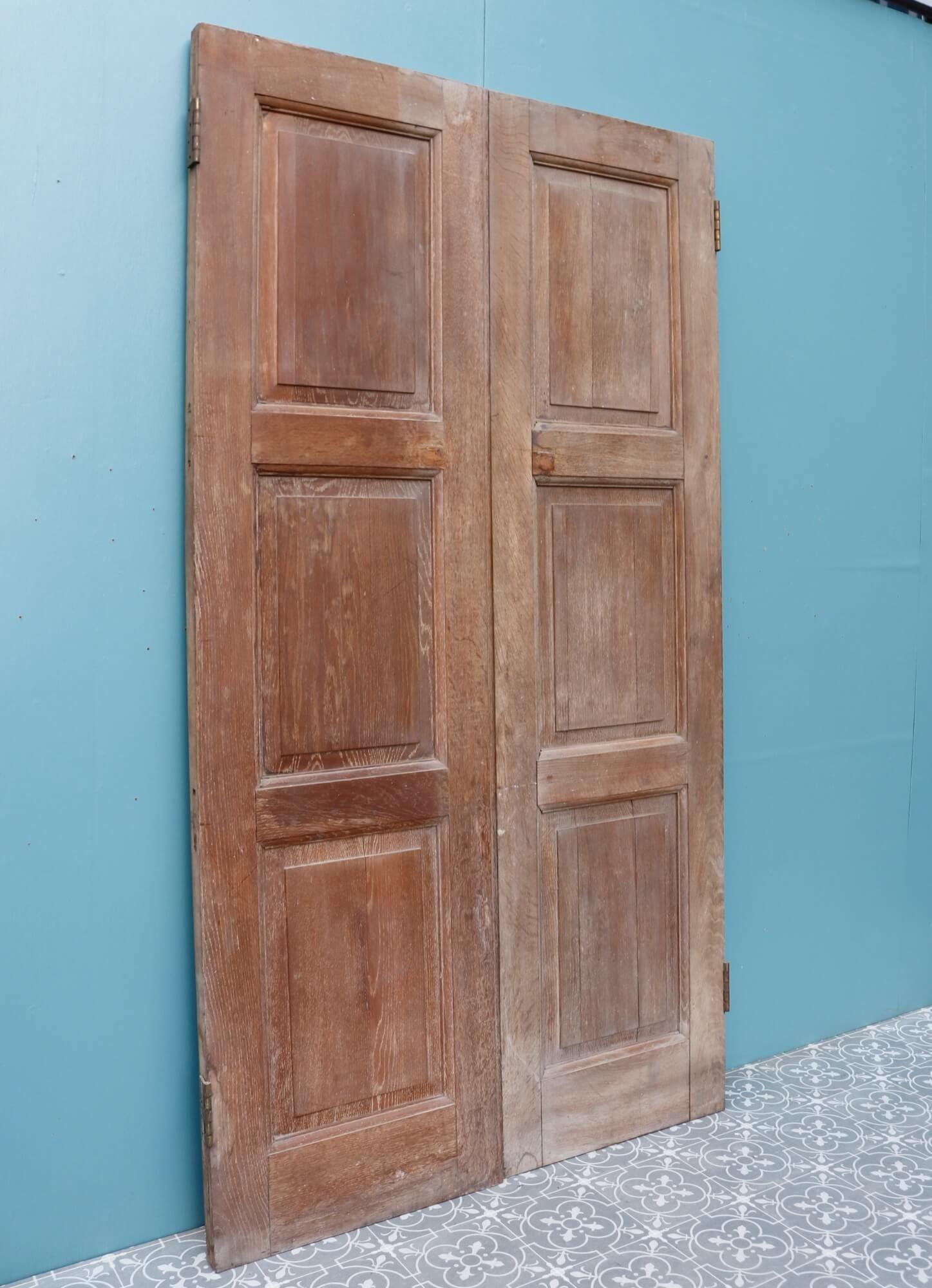 Set of Victorian Oak Double Doors with Frame For Sale 1