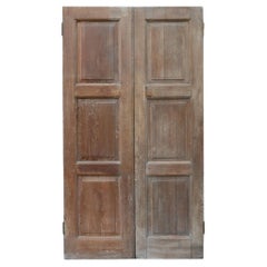 Antique Set of Victorian Oak Double Doors with Frame