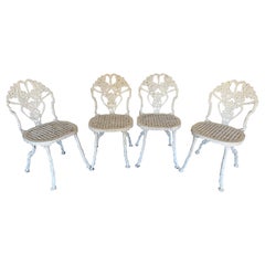 Ensemble de chaises de jardin en fonte d'aluminium de style victorien