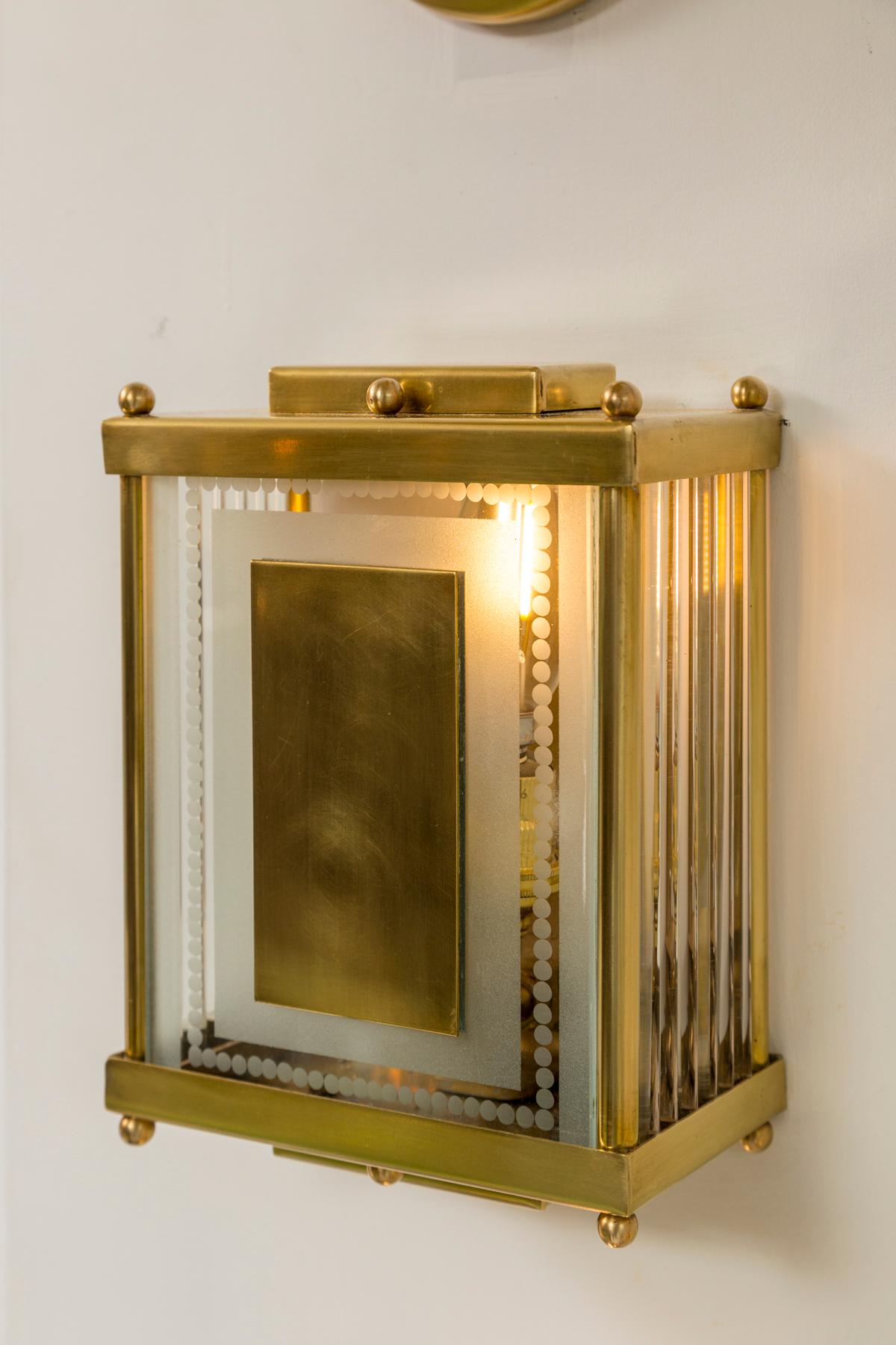 Mid-20th Century Set of Vintage  Boxed Wall Lights from Venini’s Hotel Collection, Signed For Sale