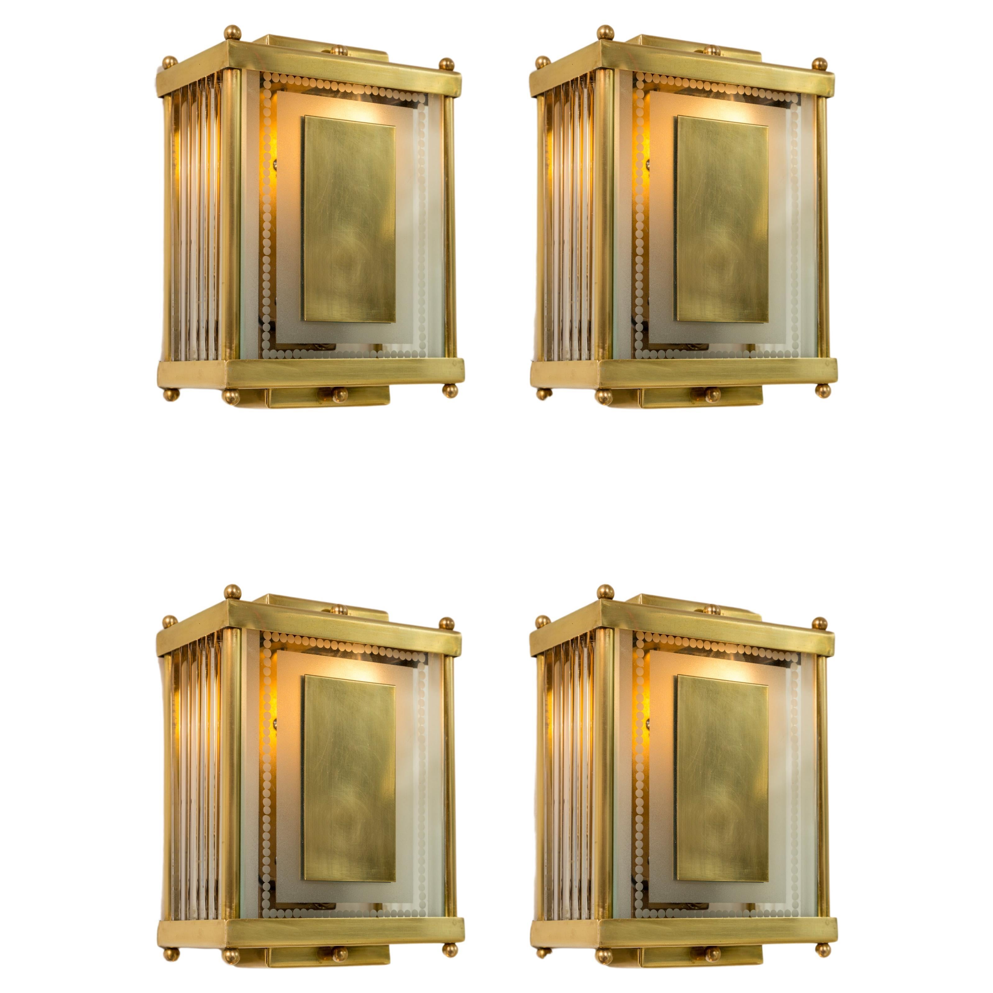 Set of Vintage  Boxed Wall Lights from Venini’s Hotel Collection, Signed For Sale