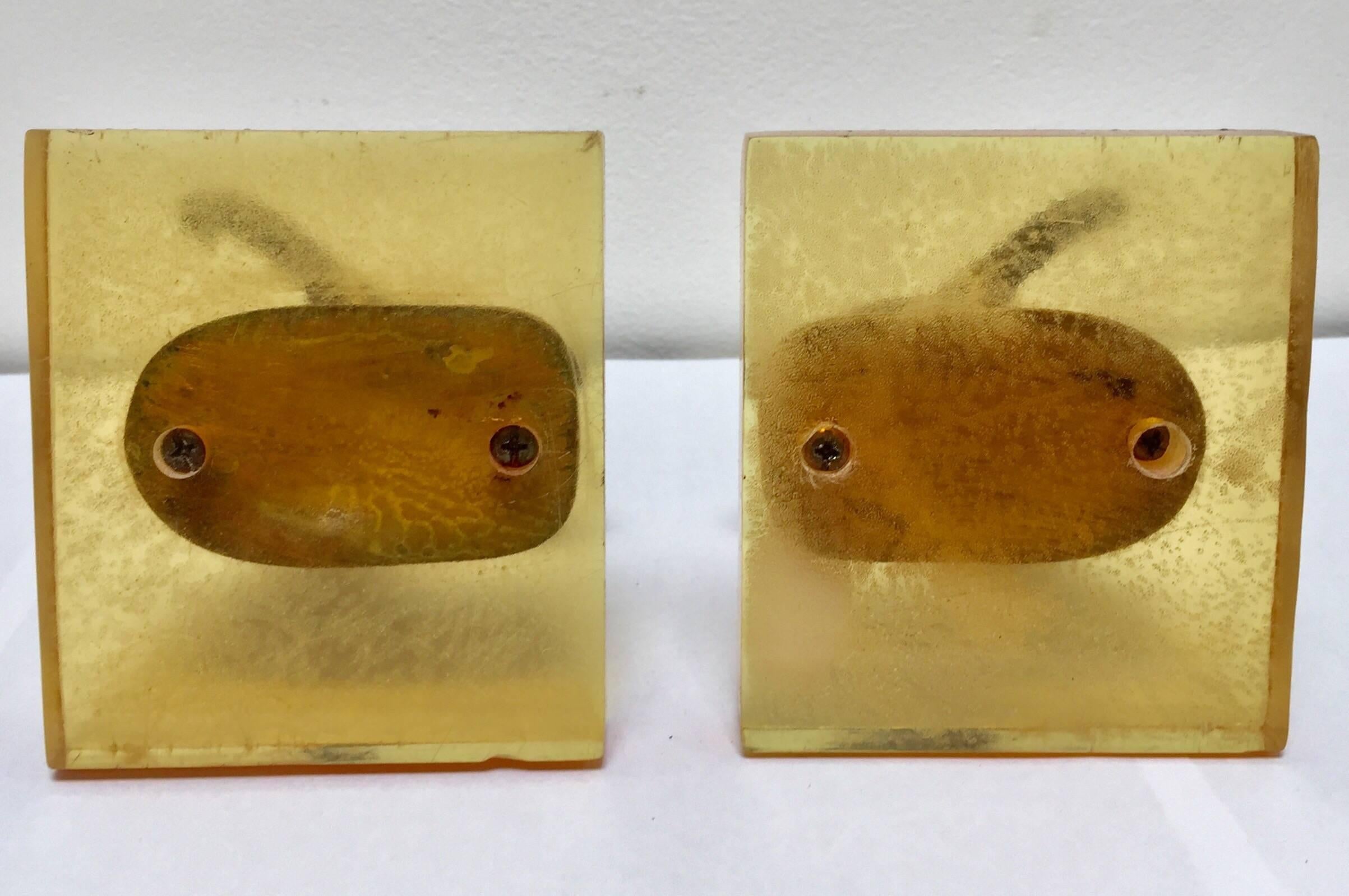Set of Vintage Brass Antelope Bookends on Lucite Stand 11