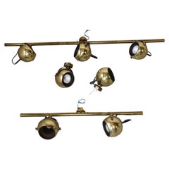 Set of vintage brass ceiling and wall lamps by Sische leuchten, Germany 1960's.