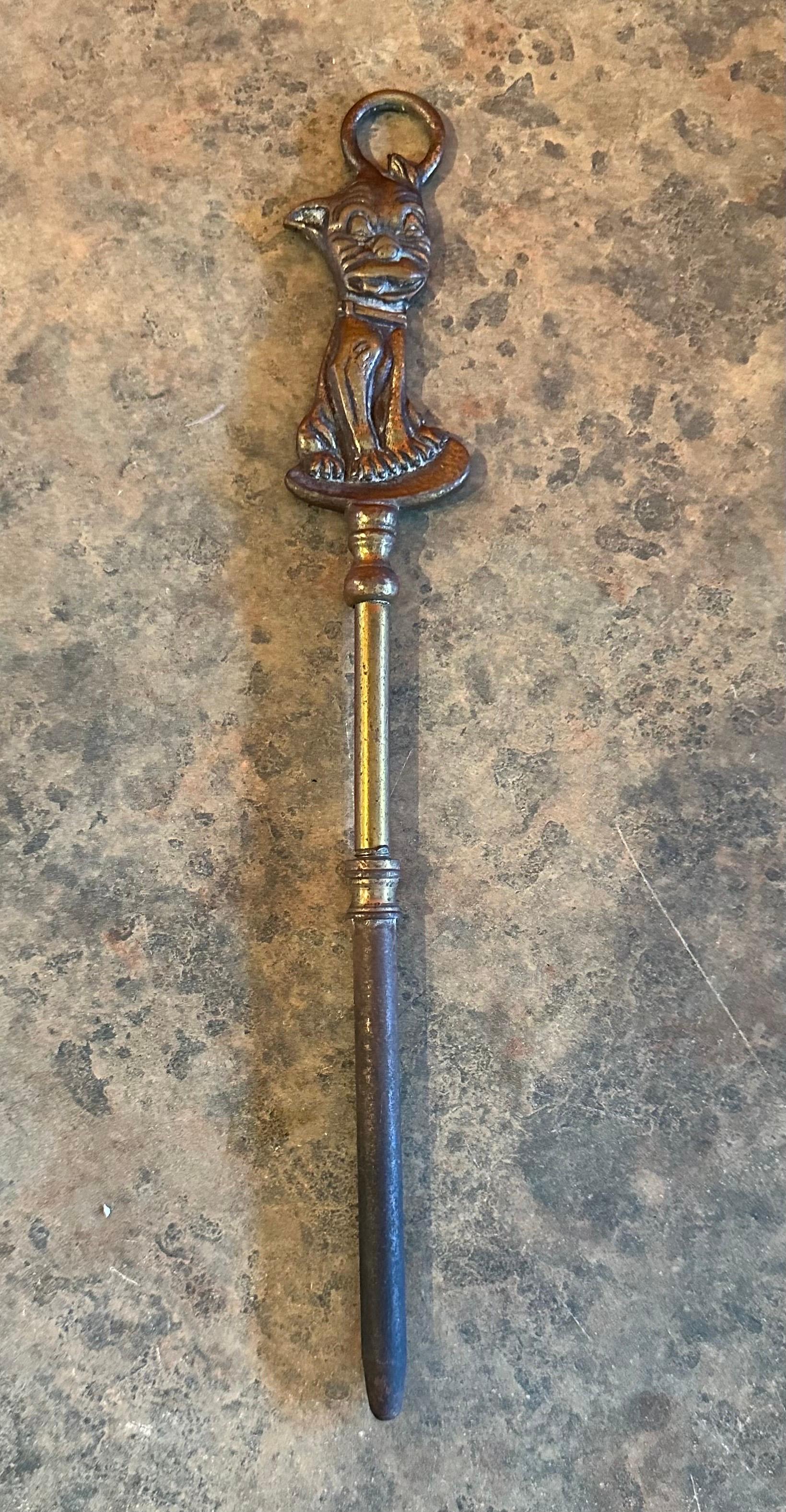 Set of Vintage Brass Fireplace Tools with 