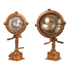 Set of Vintage Brass Industrial Nautical Marine Lanterns