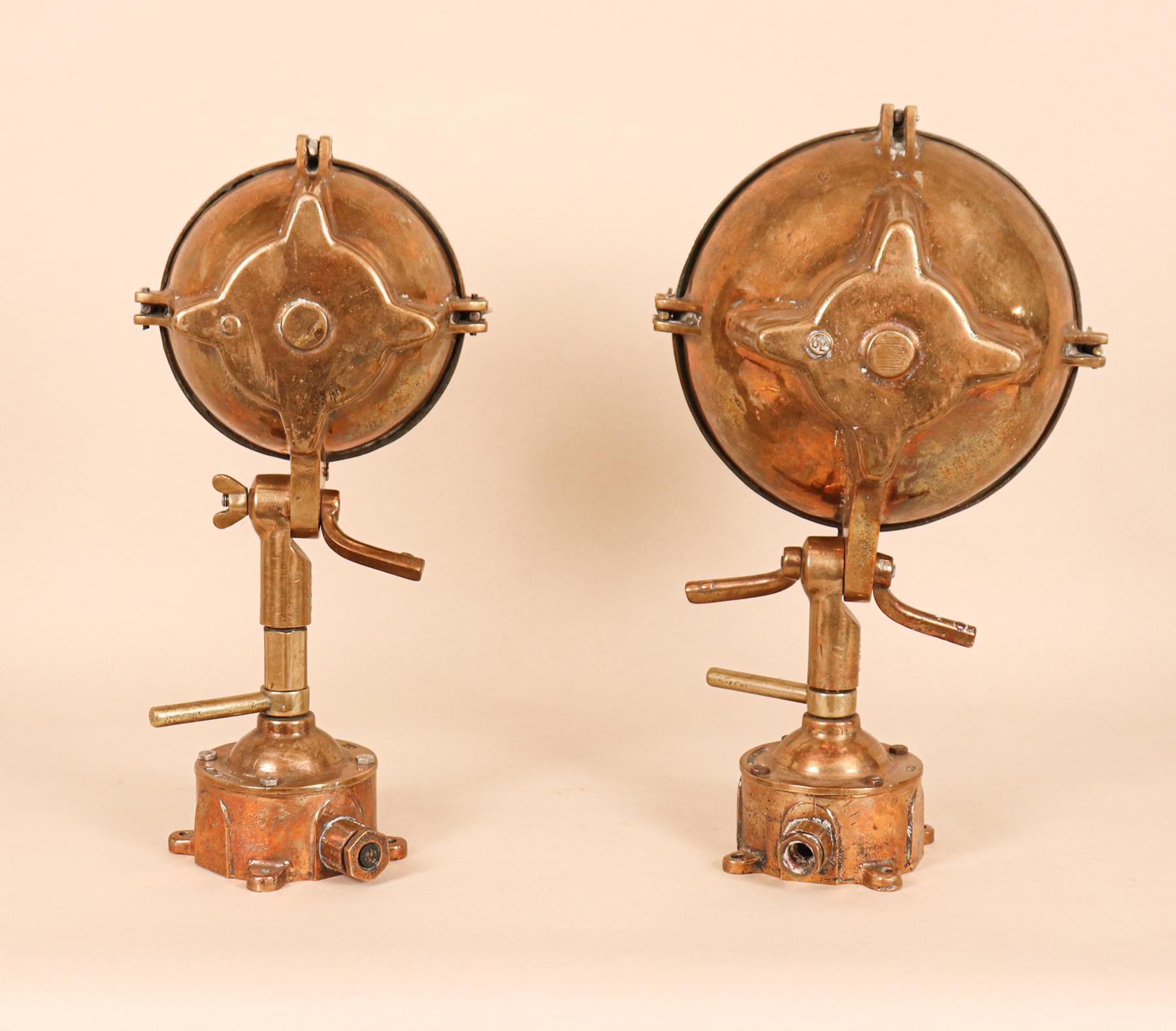 20th Century Set of Vintage Brass Industrial Nautical Marine Lanterns