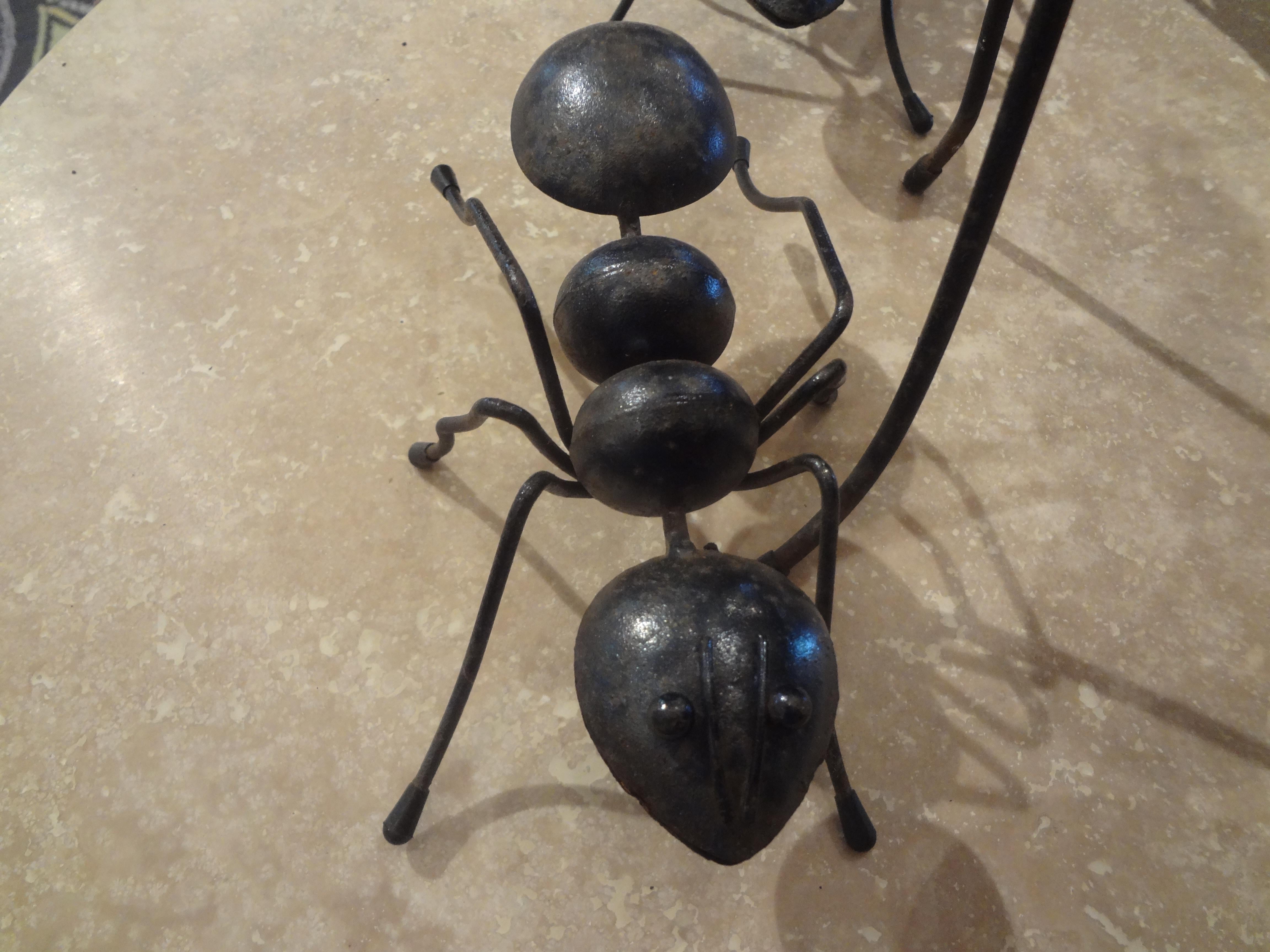 Set of Vintage Brutalist Decorative Iron Ants 7
