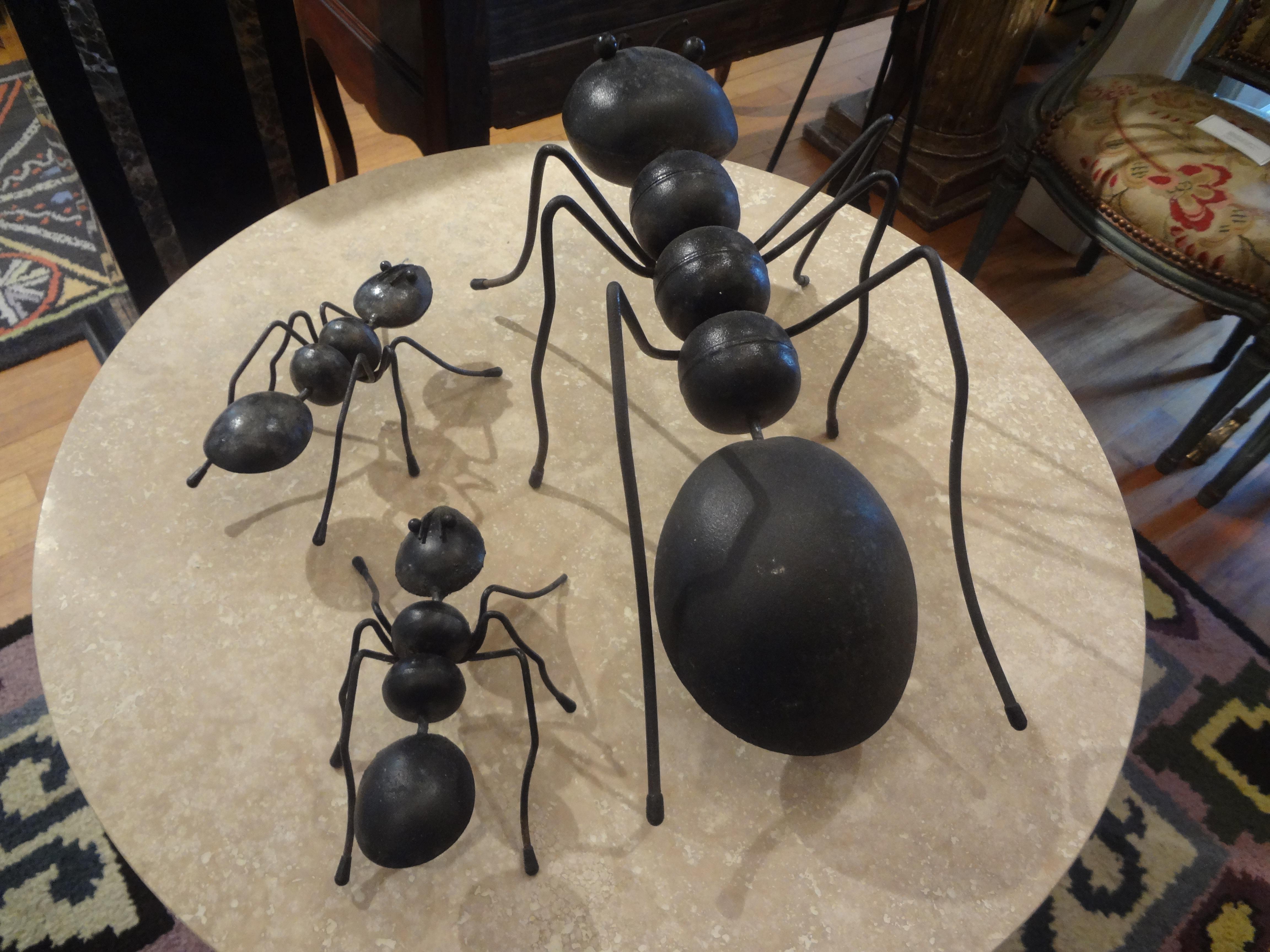 Set of Vintage Brutalist Decorative Iron Ants 8