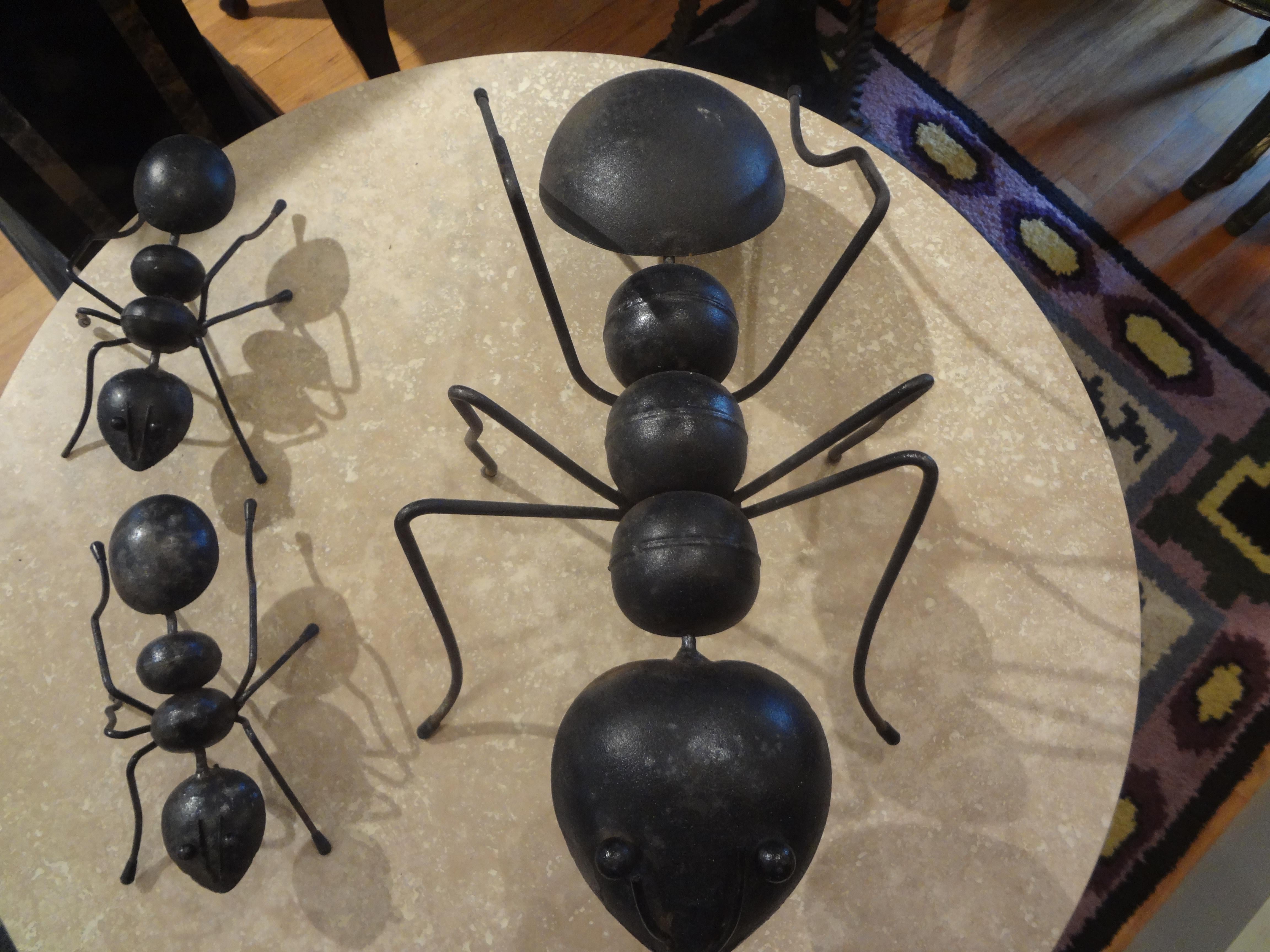 20th Century Set of Vintage Brutalist Decorative Iron Ants