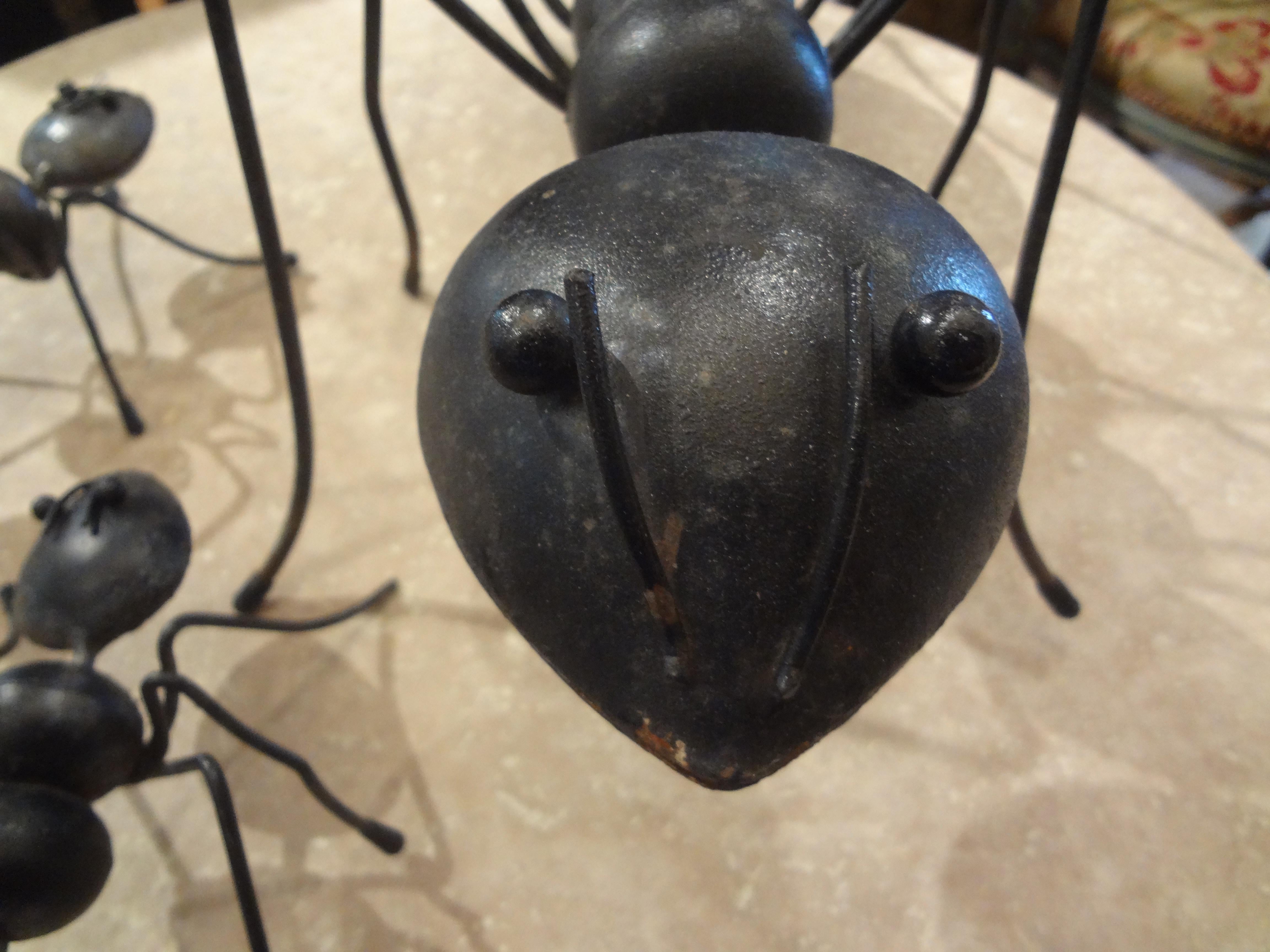 Set of Vintage Brutalist Decorative Iron Ants 1