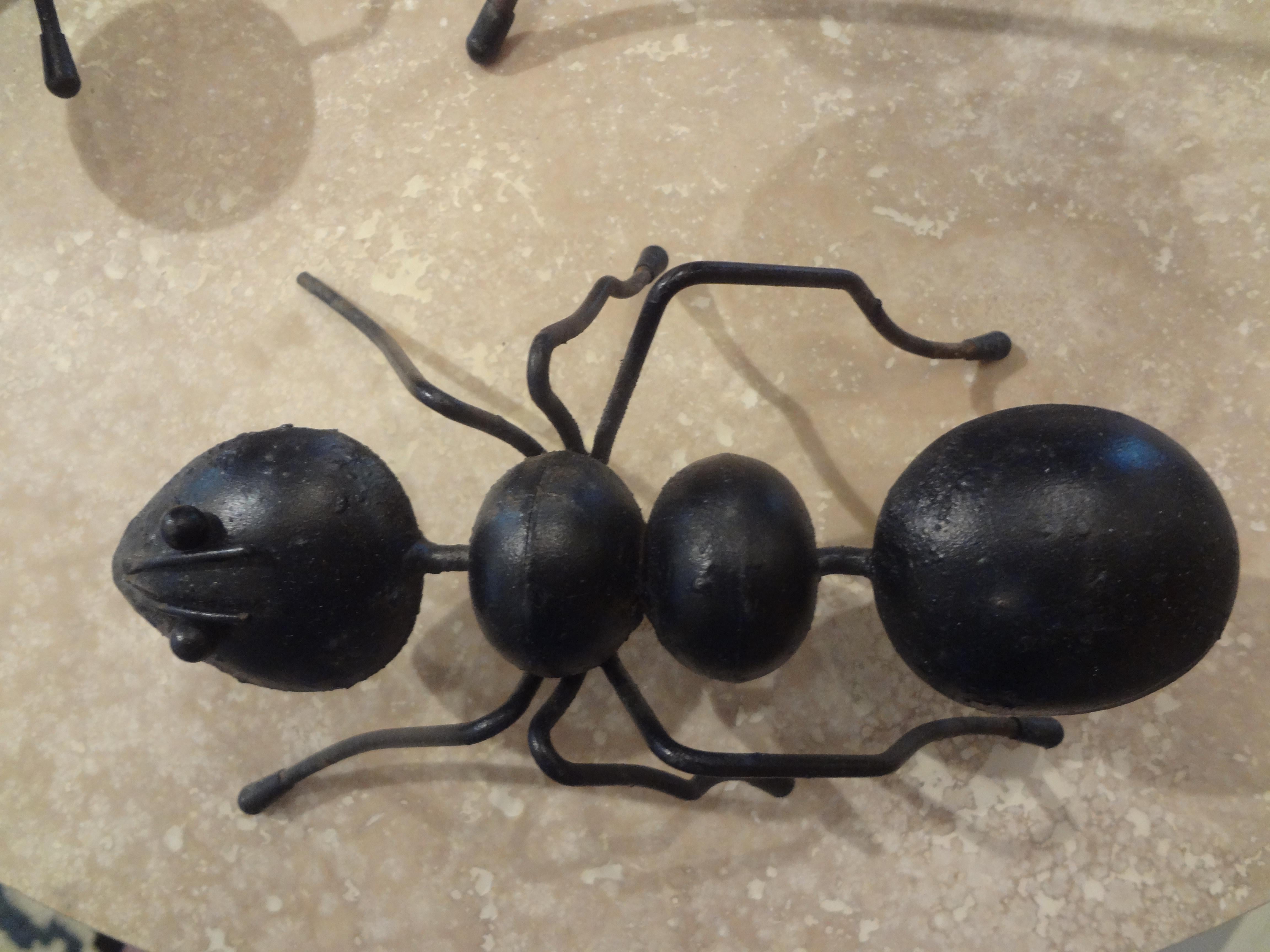 Set of Vintage Brutalist Decorative Iron Ants 2