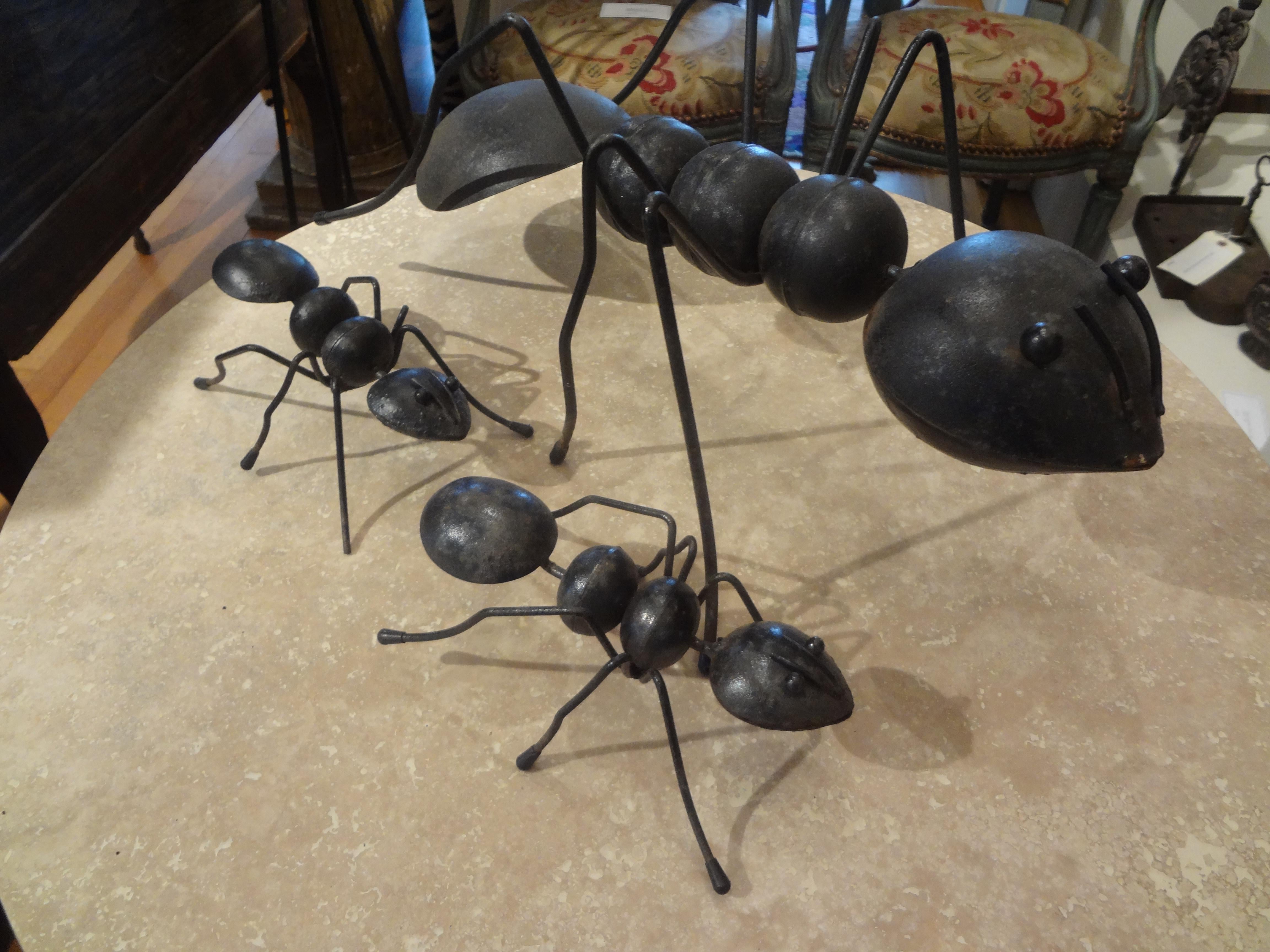 Set of Vintage Brutalist Decorative Iron Ants 5