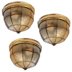 Set of Vintage Capiz Light Fixtures, Sold Individually
