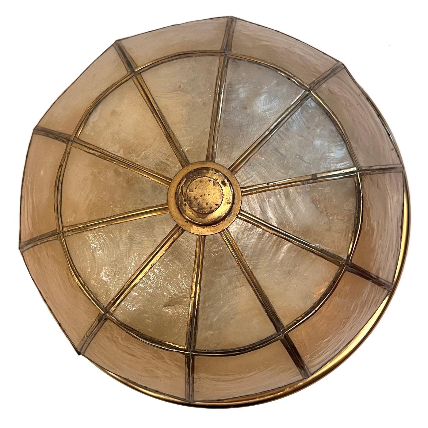 Set of Vintage Capiz Light Fixtures, Sold Individually In Good Condition In New York, NY