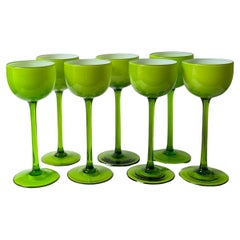 Ensemble de verres à pied vintage Carlo Moretti pour le vin et les boissons gazeuses