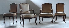 Set of Vintage Danish Antique 18th century Lounge Chairs, style of Louis XV