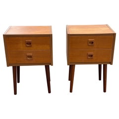 Set di comodini d'epoca in teak danese della metà del secolo scorso in perfette condizioni
