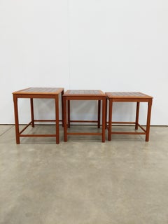 Set of Vintage Danish Modern Teak and Tile Nesting Tables