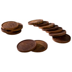 Set of Vintage Danish Teak Coasters