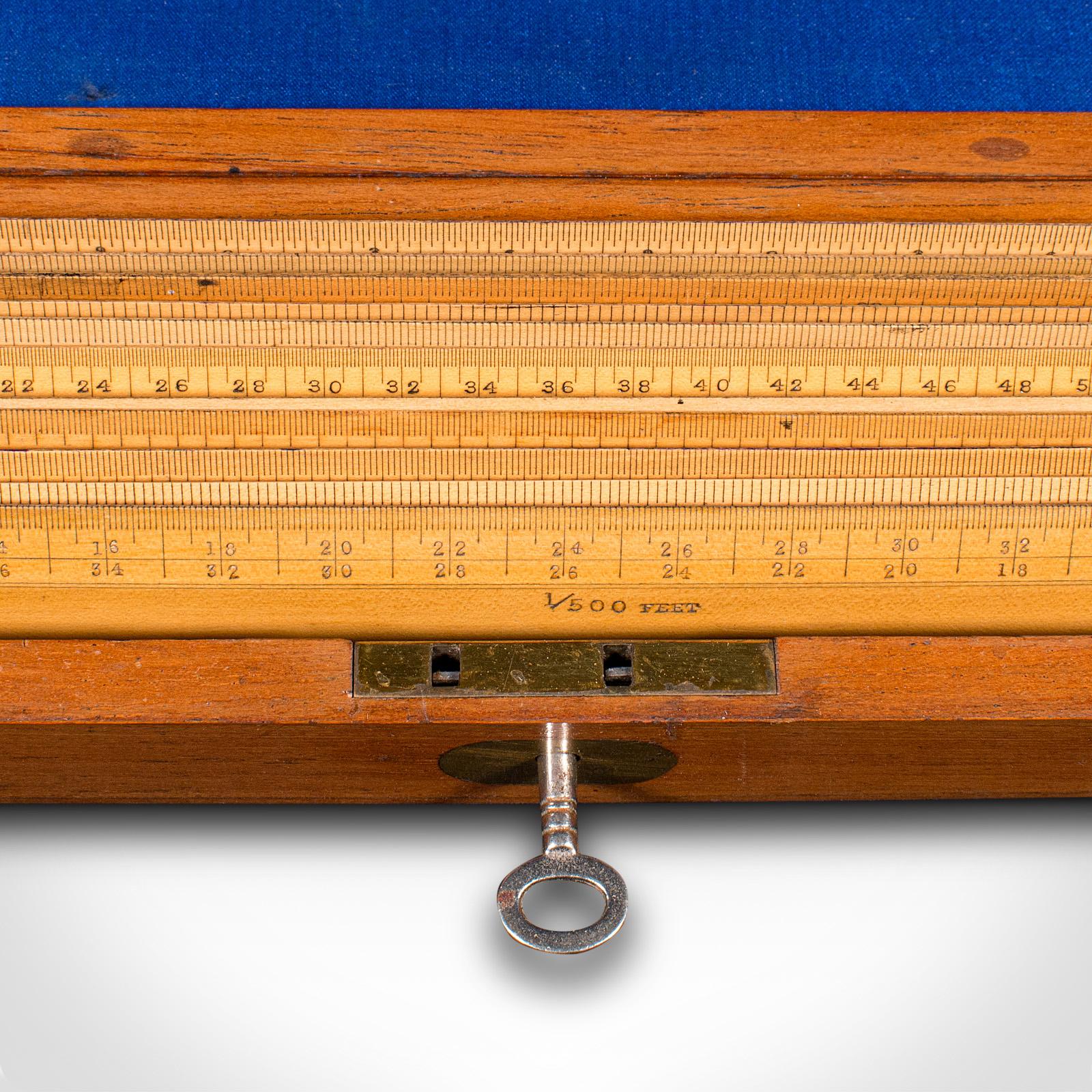 Set of Vintage Draughtsman's Rules, English, Engineer's Instruments, circa 1930 For Sale 4