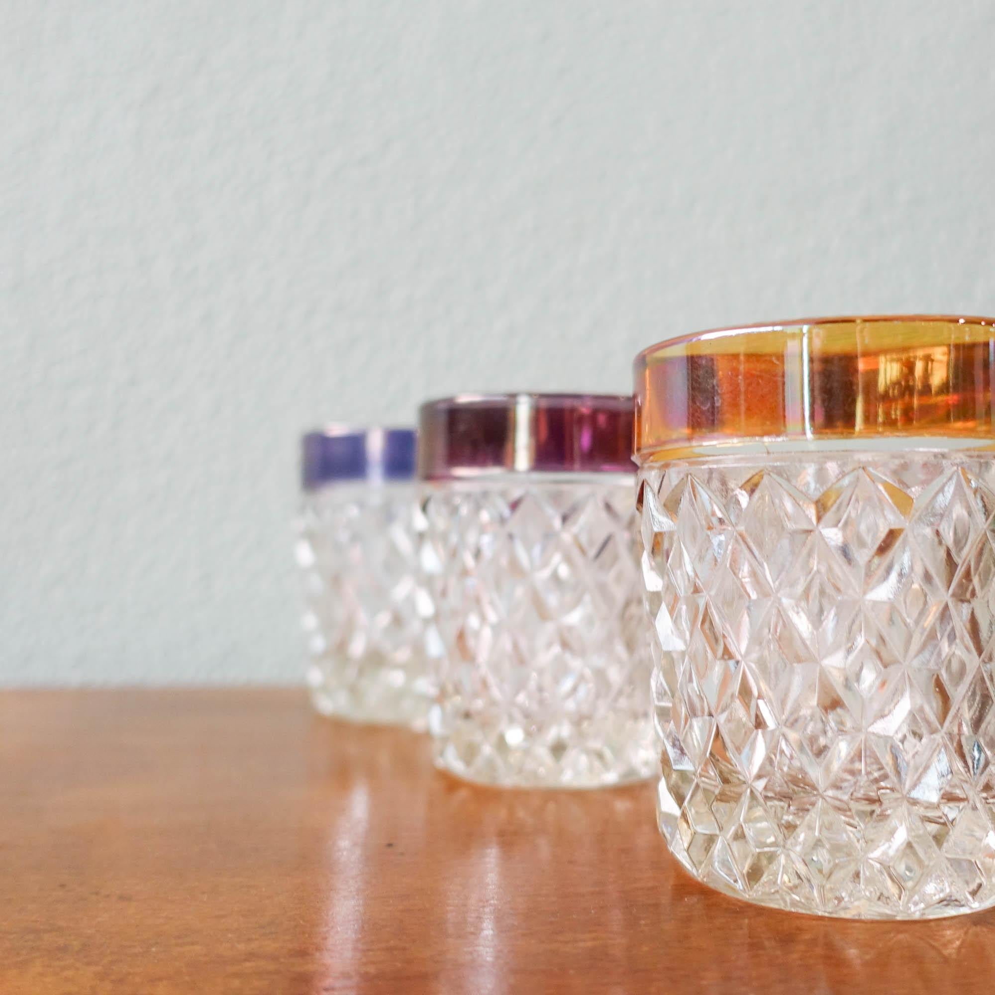 Set englischer Whiskey-Gläser im Vintage-Stil, 1960er-Jahre (Geschliffenes Glas) im Angebot