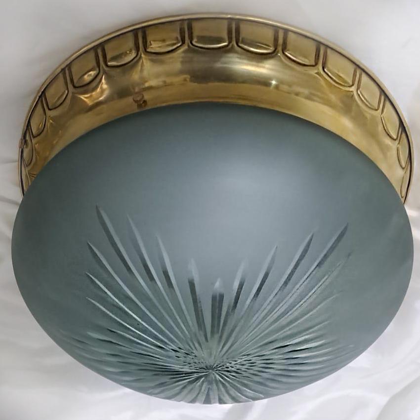 Frosted Set of Vintage Flush Mounts, Sold individually For Sale