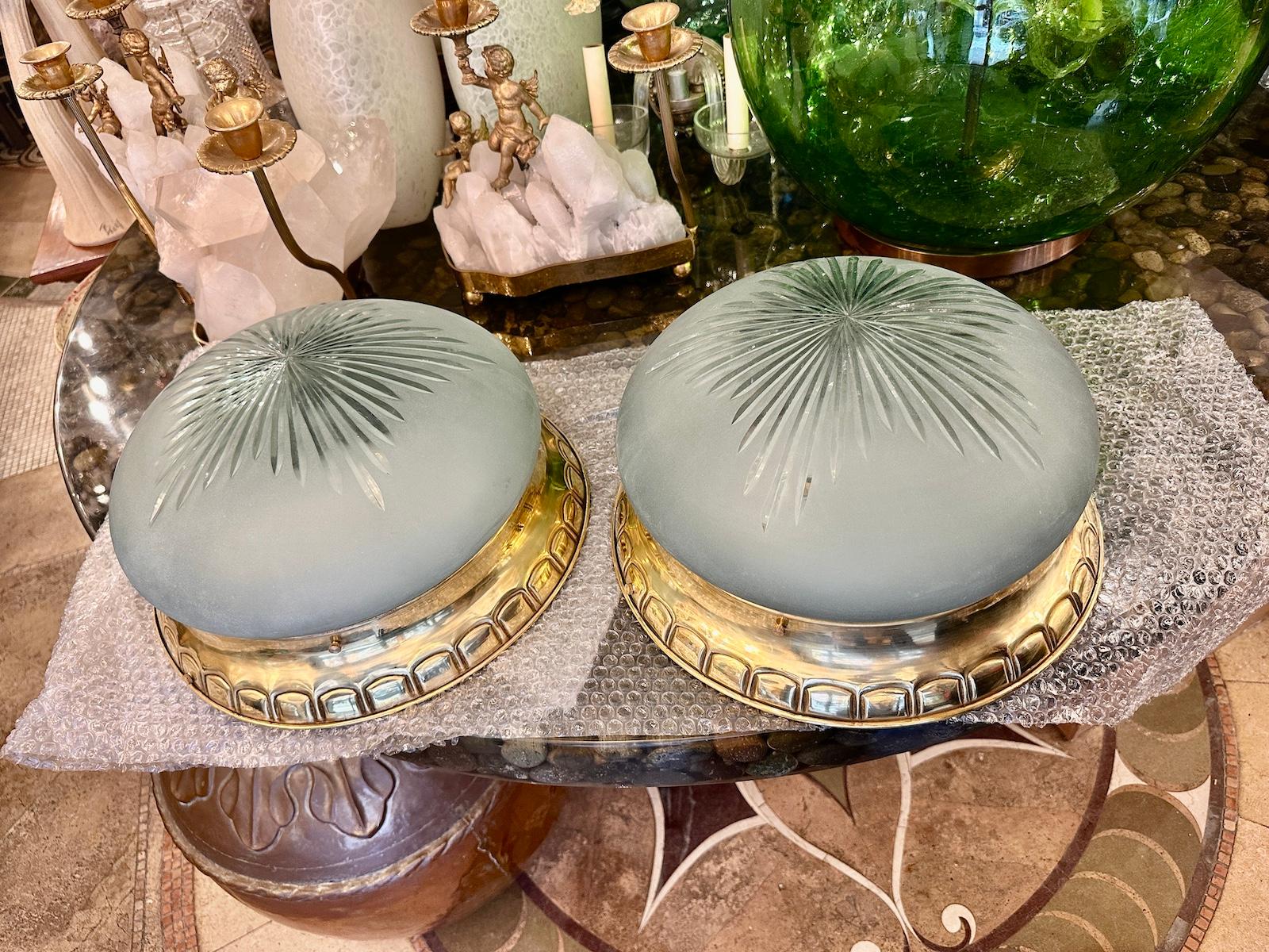 Set of Vintage Flush Mounts, Sold individually For Sale 1