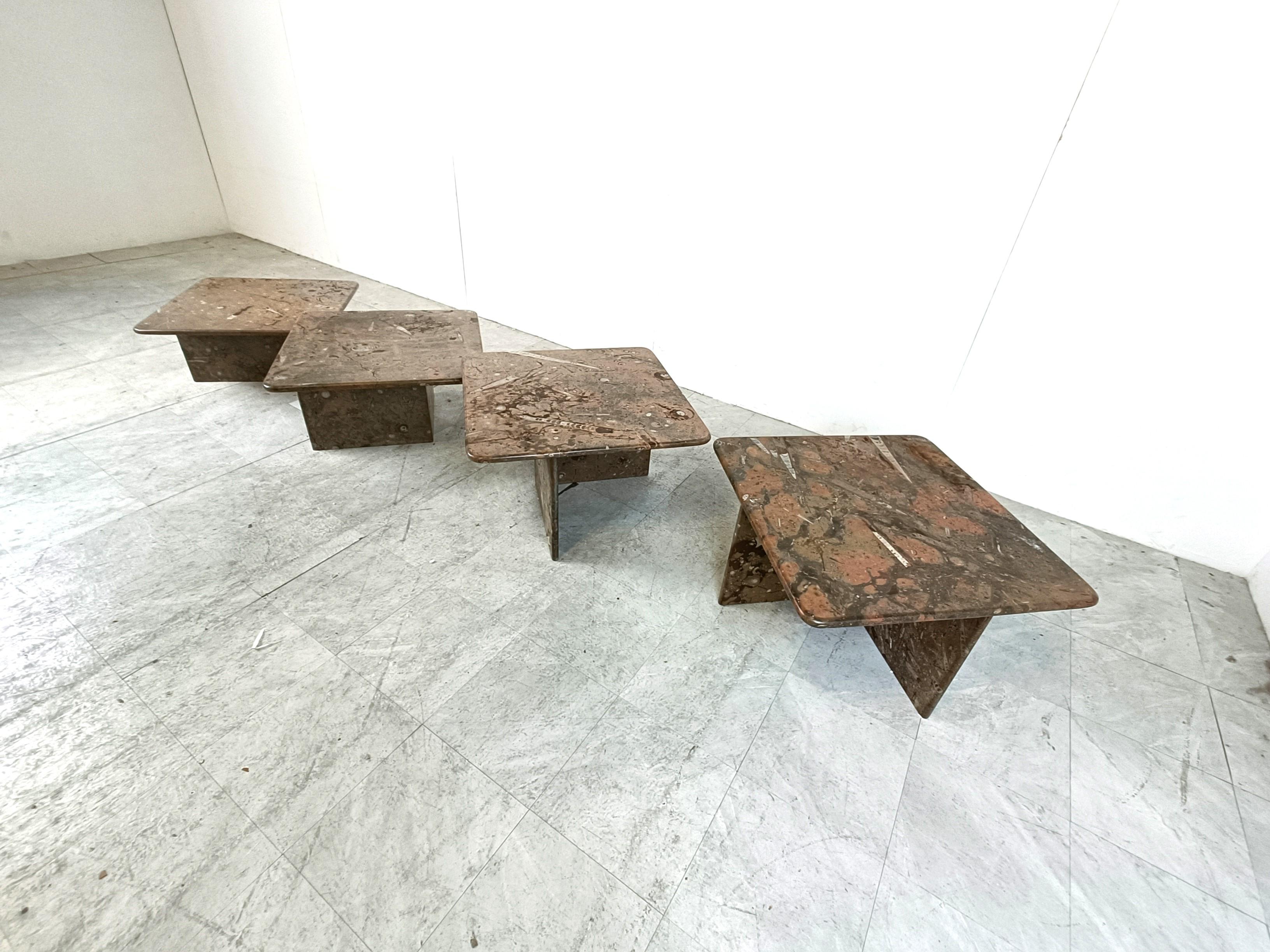 Stone Set of vintage fossil stone table, 1990s