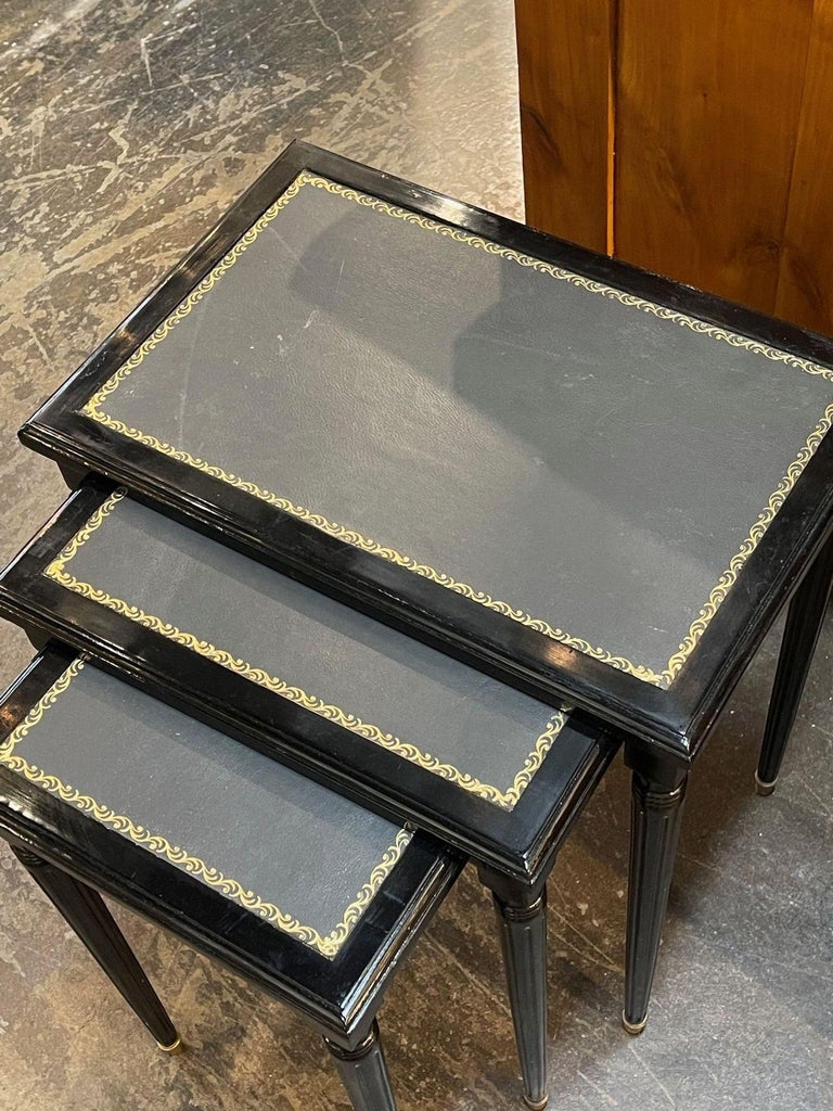 Set of Vintage French Jansen Style Nesting Tables For Sale at 1stDibs