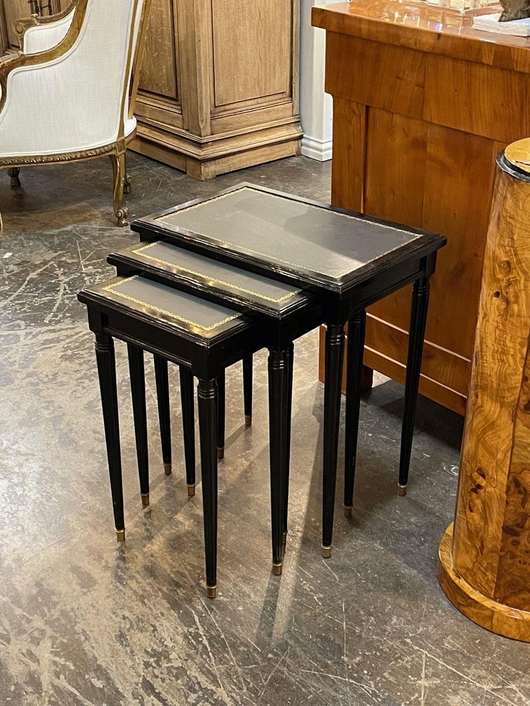 Set of Vintage French Jansen Style Nesting Tables For Sale at 1stDibs
