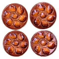 Ensemble d'assiettes à huîtres vintage françaises Saint-Clément