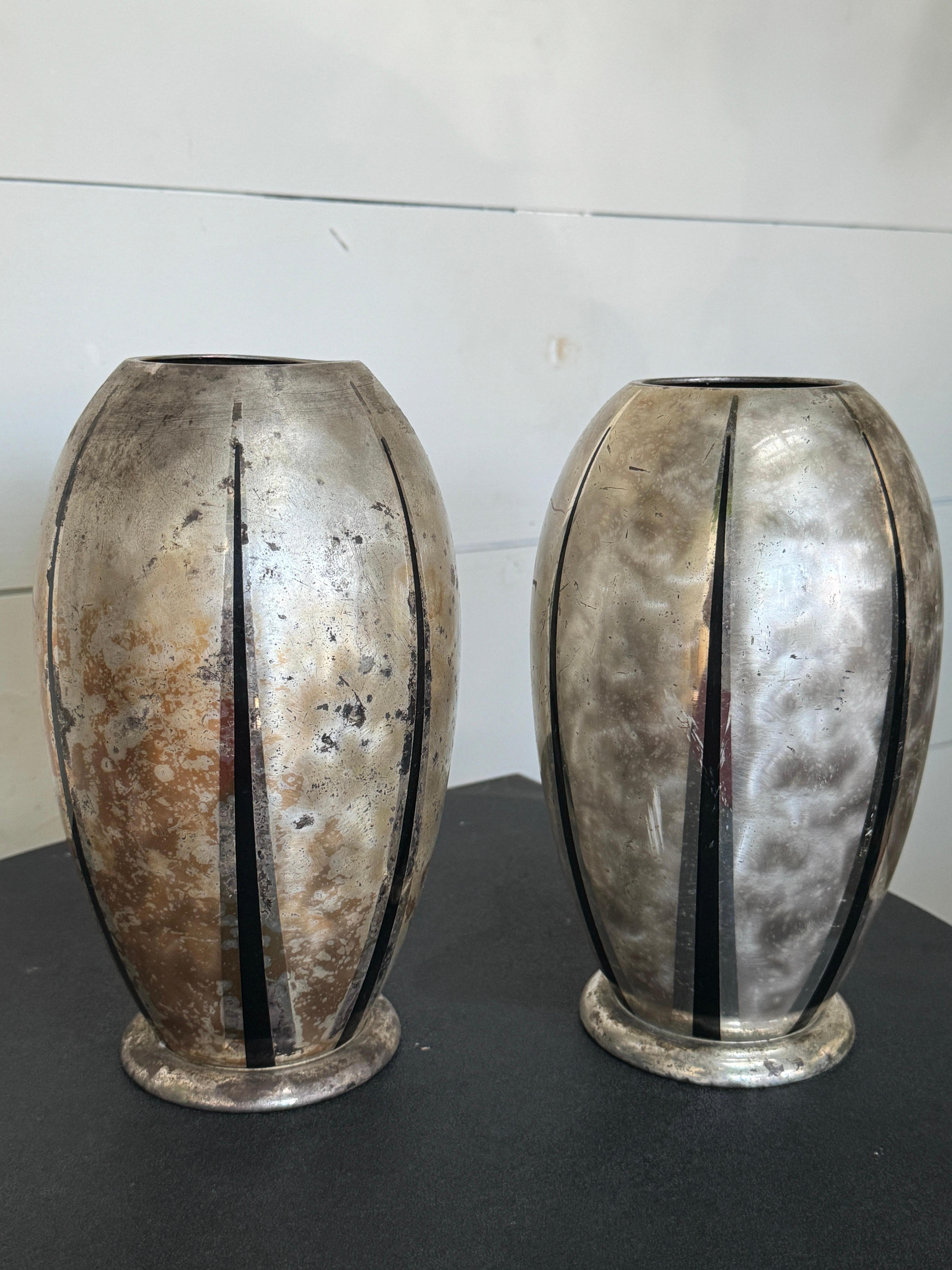 Set di vasi tedeschi d'epoca placcati in argento WMF Ikora (anni '40) in vendita 3