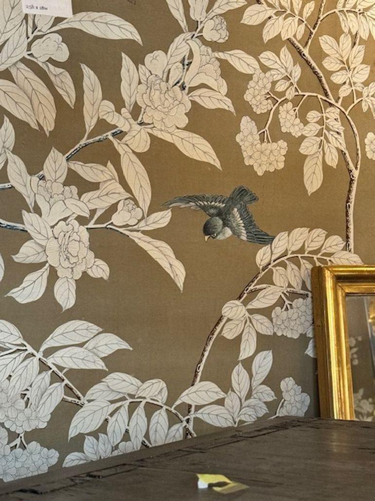 Satz handgemalter Chinoiserie-Paneele im Vintage-Stil im Angebot 1