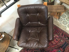 Set of Vintage Leather Lounge Chairs by Solheim for Rykken