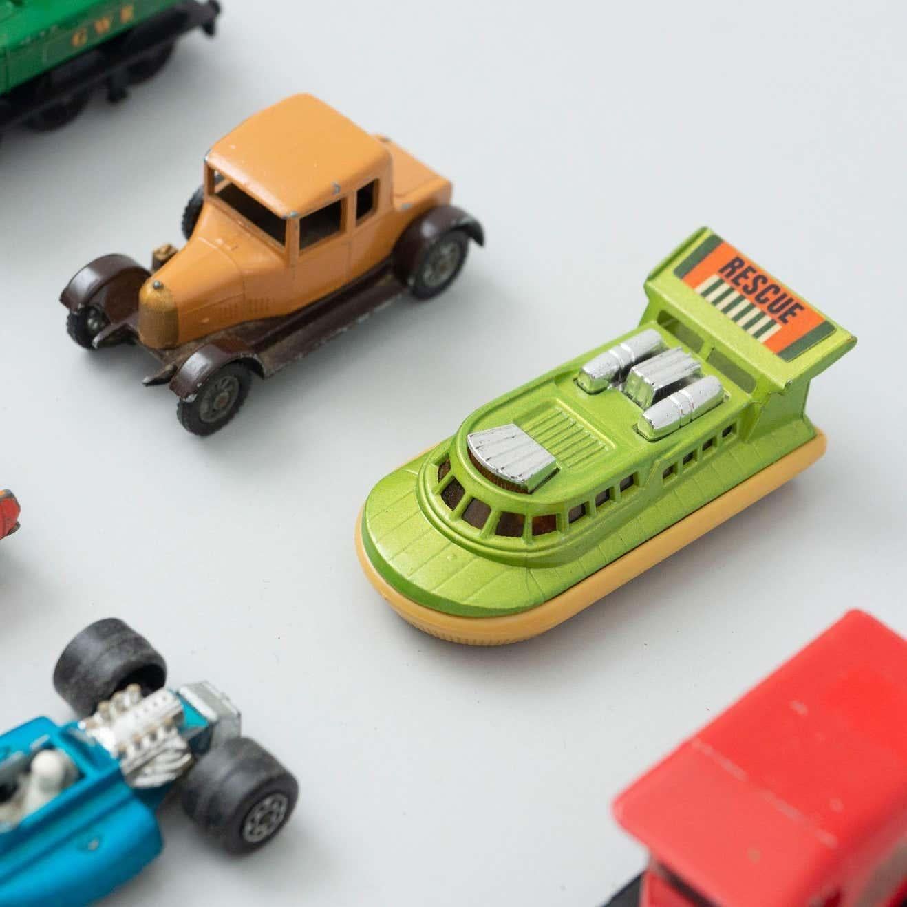 Mid-Century Modern Set of Vintage Match Box Toy Cars, circa 1960 For Sale