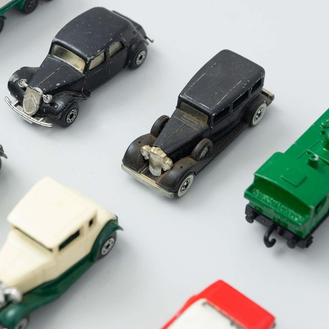 French Set of Vintage Match Box Toy Cars, circa 1960 For Sale
