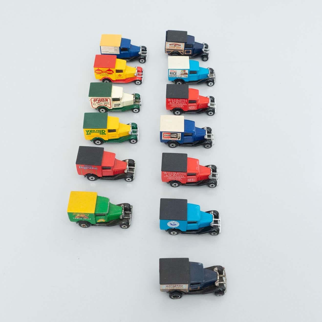French Set of Vintage Matchbox Toy Cars, circa 1960