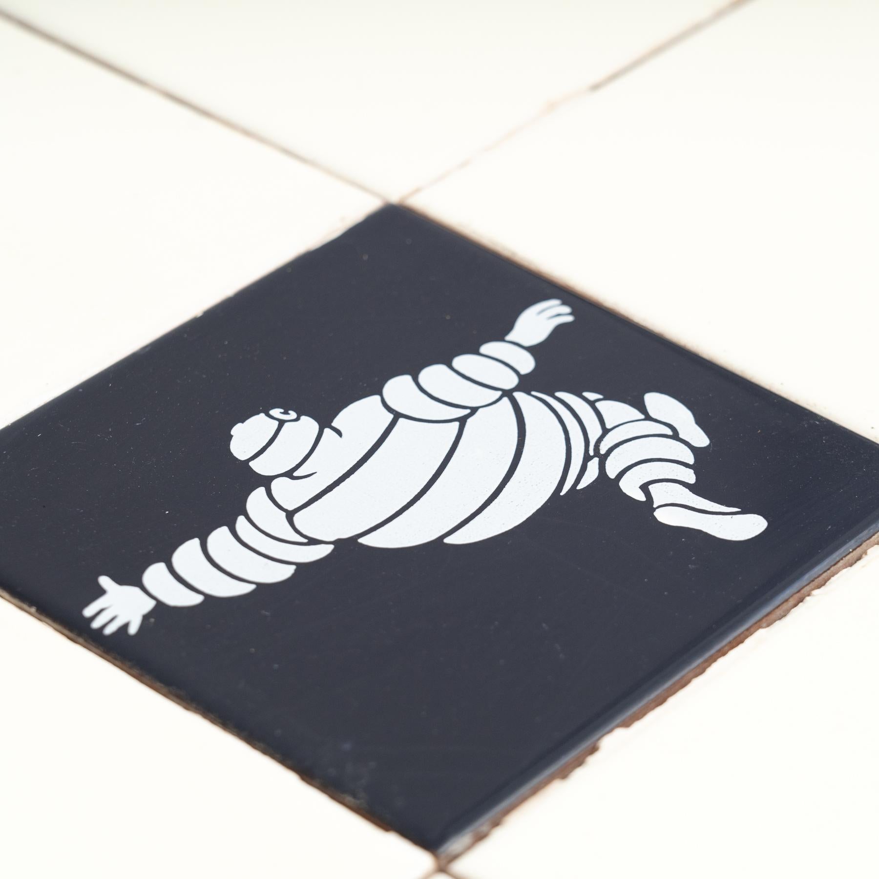 Set of Vintage Michelin Man Tiles, circa 1960 For Sale 3