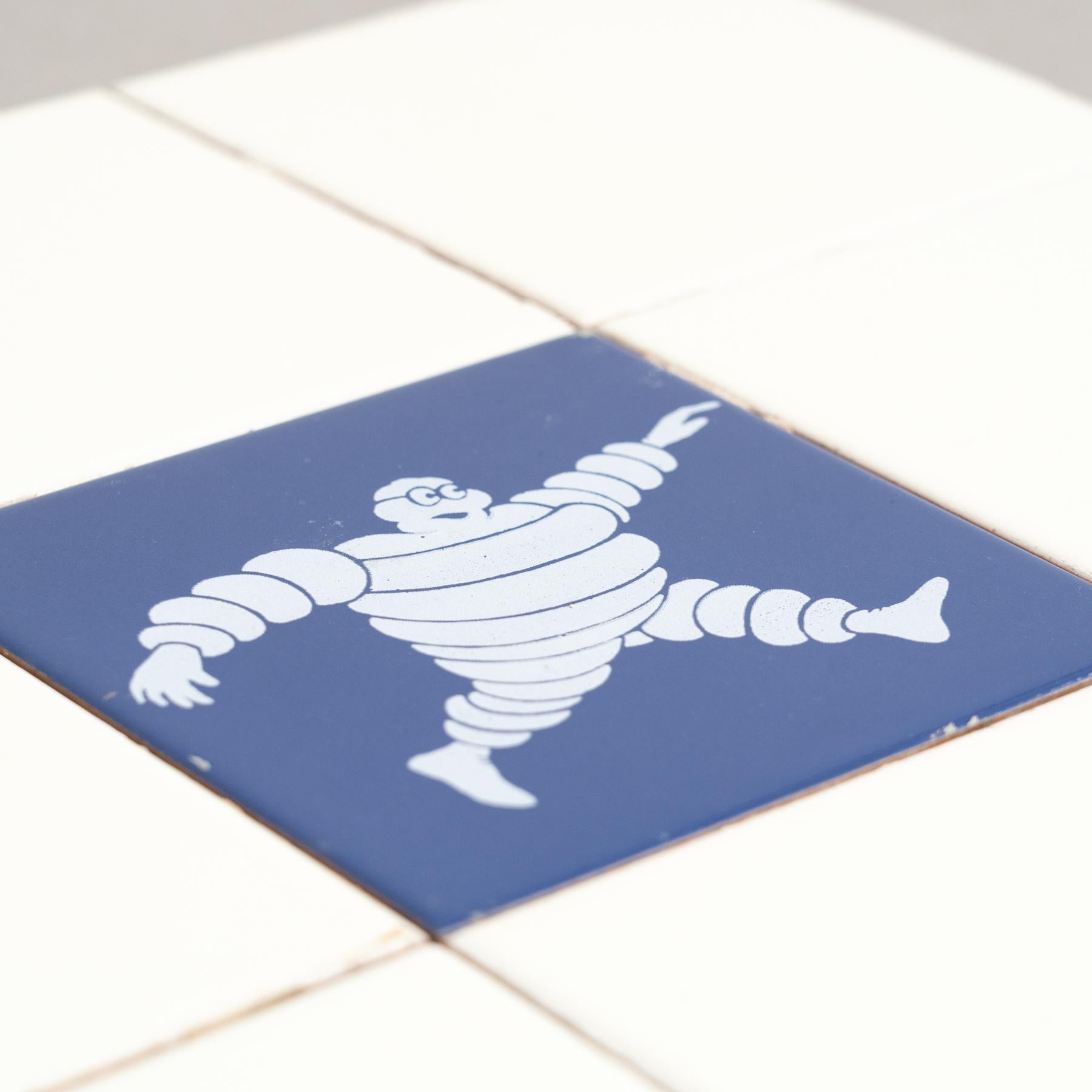 Set of Vintage Michelin Man Tiles, circa 1960 For Sale 3