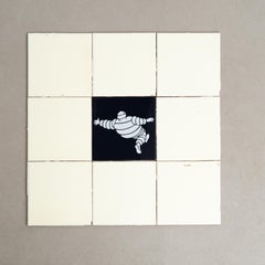 Set of Vintage Michelin Man Tiles, circa 1960