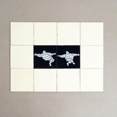 Vintage Michelin Man Tile Set, Ceramic, Mid-Century, Spain, 1960