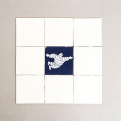 Set of Vintage Michelin Man Tiles, circa 1960