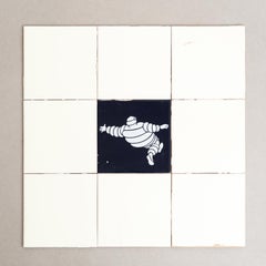 Set of Vintage Michelin Man Tiles, circa 1960